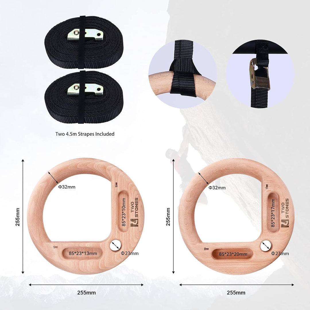 TWO STONES Tragbares Griffbrett als Klettertraining Boards mit Kanten und Taschen, Tragbares Kletter