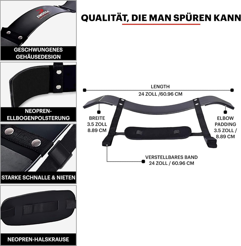 DMoose Fitness Bizeps Isolator, Arm Blaster Dickes Aluminium, Bizeps Trainingsgerät, Prämie Arm Blas