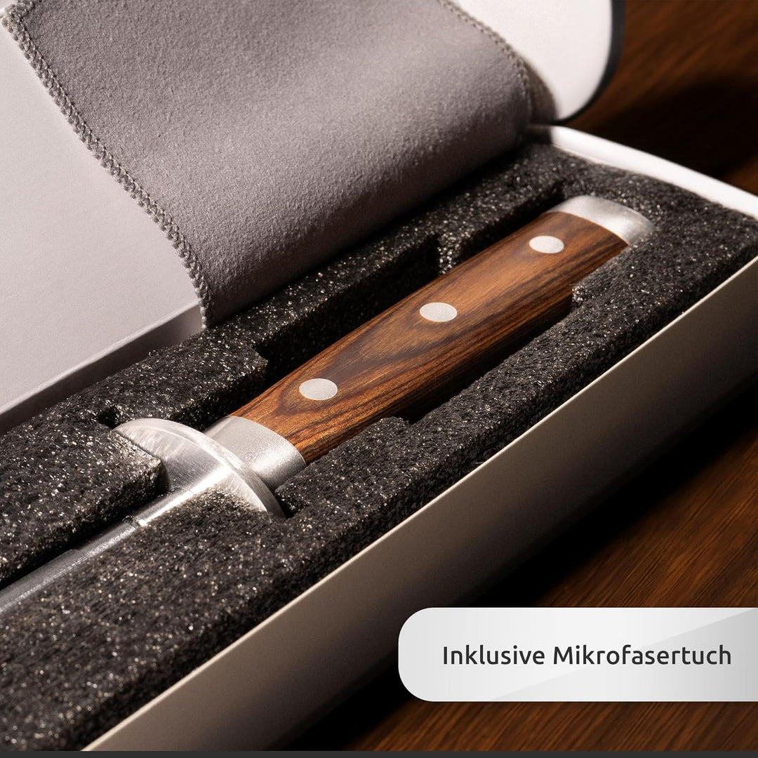ECENCE Wetzstahl Messerschärfer aus Edelstahl (65HRC), Profi Messerschleifer für Küchenmesser, Schle