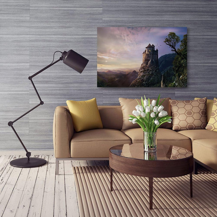 Feeby Frames, Leinwandbild, Bilder, Wand Bild, Wandbilder, Kunstdruck 50x70cm, LANDSCHAFT, BURG, SON