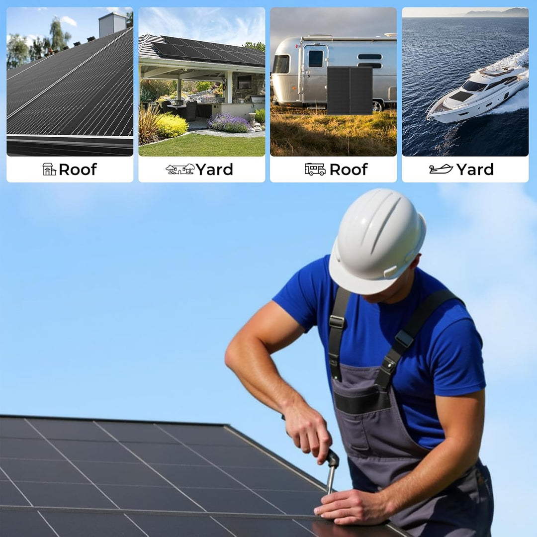 Solarpanel 440 Watt, N-Type Monocrystalline Solar Panel, 18BB Gitterlinien Technologie, 24.6% Umwand