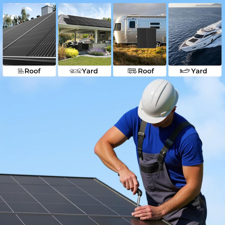 Solarpanel 440 Watt, N-Type Monocrystalline Solar Panel, 18BB Gitterlinien Technologie, 24.6% Umwand