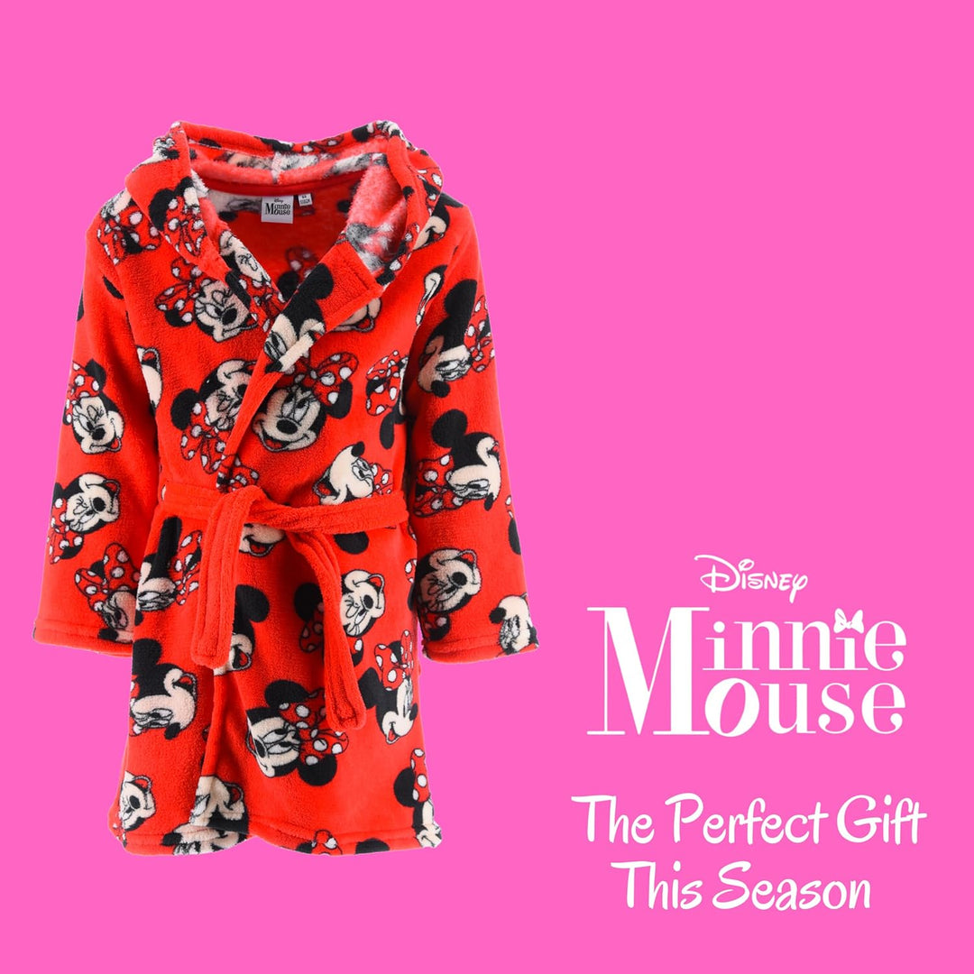 Disney Minnie Mouse Bademantel für Mädchen, Warmer und Weicher Morgenmantel für Kinder, Geschenk für