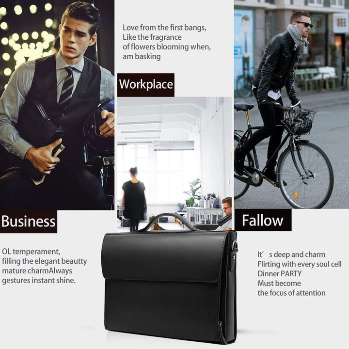 Leathario Aktentasche Herren Leder Laptoptasche 15.6 Zoll Businesstasche Herren Arbeitstasche Umhäng