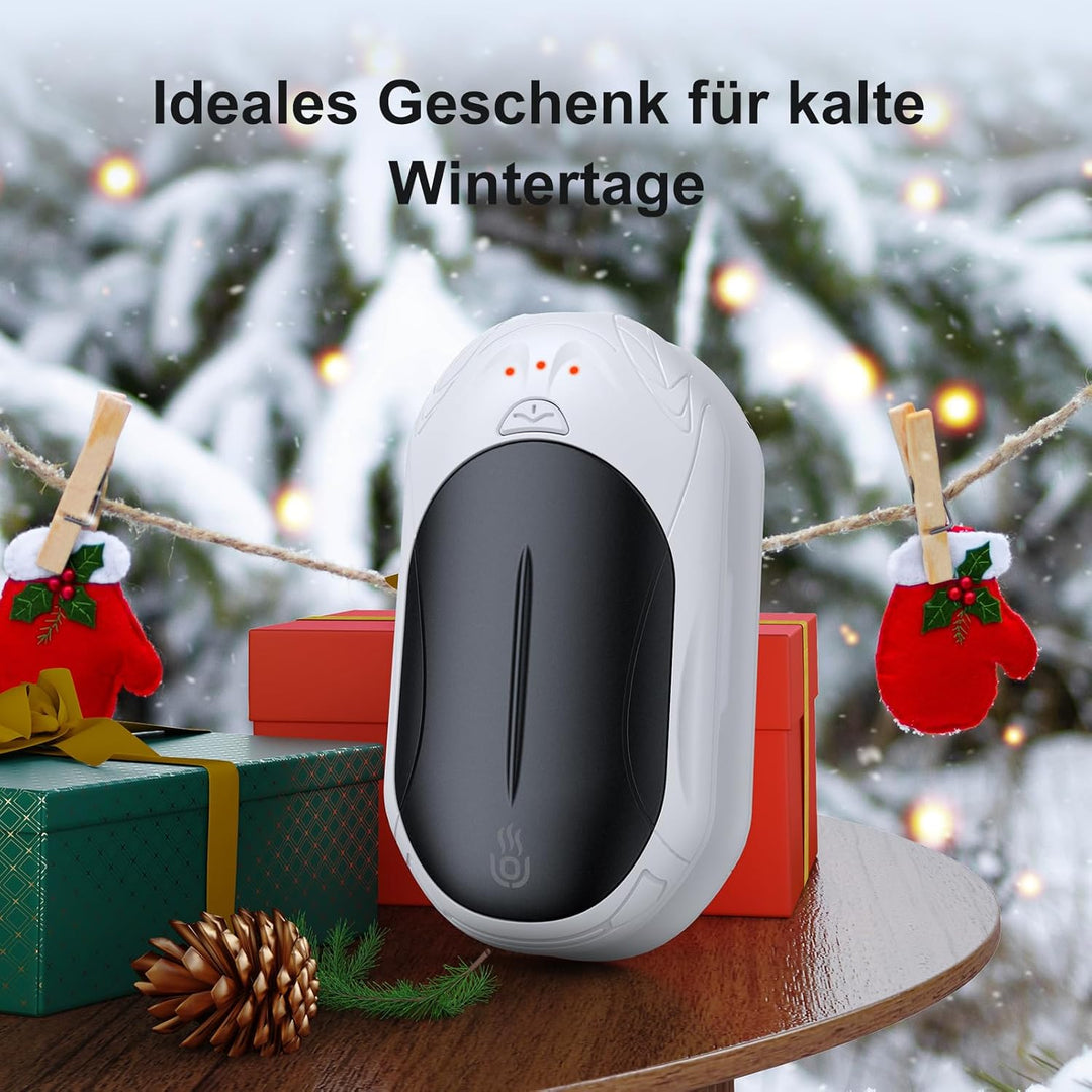 OUTJUT Handwärmer Elektrisch 6000mAh, 2 Pack Wiederaufladbar Handwärmer Tragbare Taschenwärmer 3 Hei
