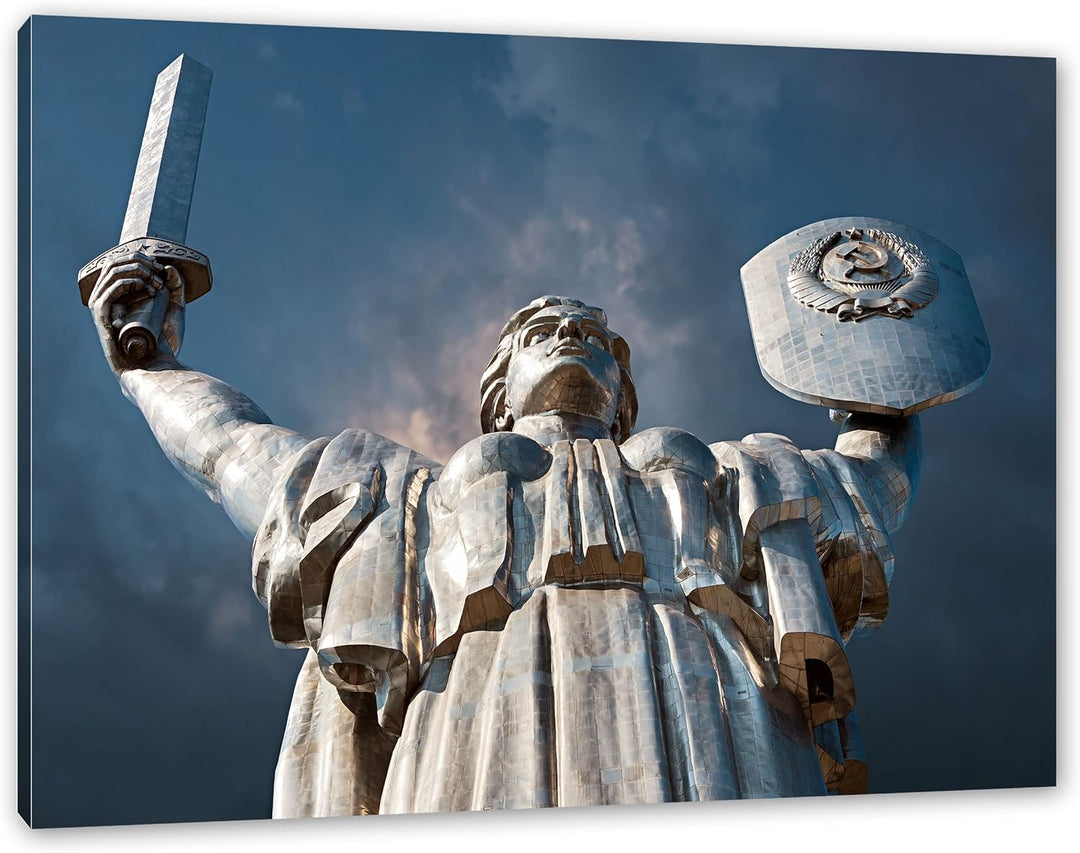 Pixxprint Mutter Mutterland Ukraine als Leinwandbild | Grösse: 120x80 cm | Wandbild | Kunstdruck | f