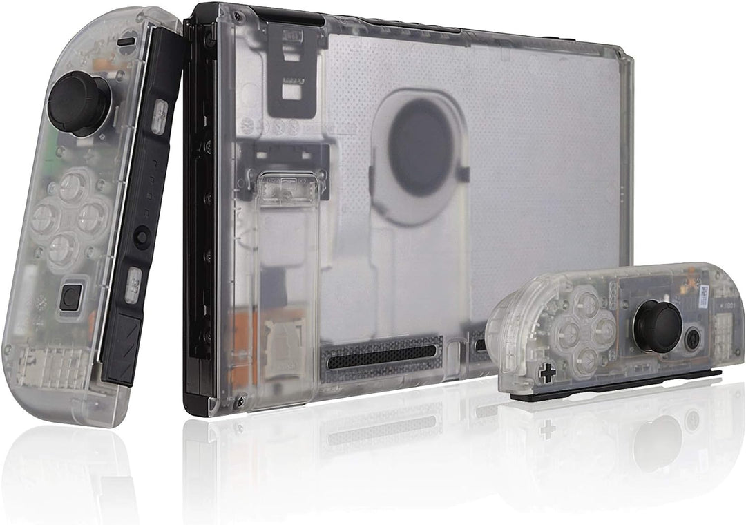 eXtremeRate Hülle Case für Nintendo Switch Joycon/Konsole, Rückgehäuse&Kickstand für Switch Console,