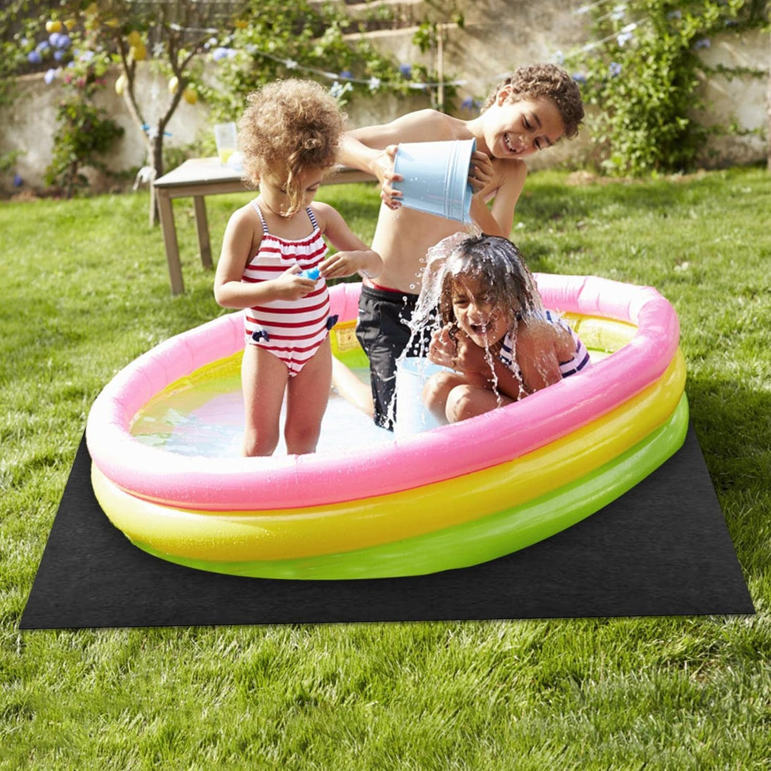 PW TOOLS Whirlpool-Matte, 13-Fuss Runde Pool-Pads Für Oberirdische Schwimmbäder, Wasserabsorbierende