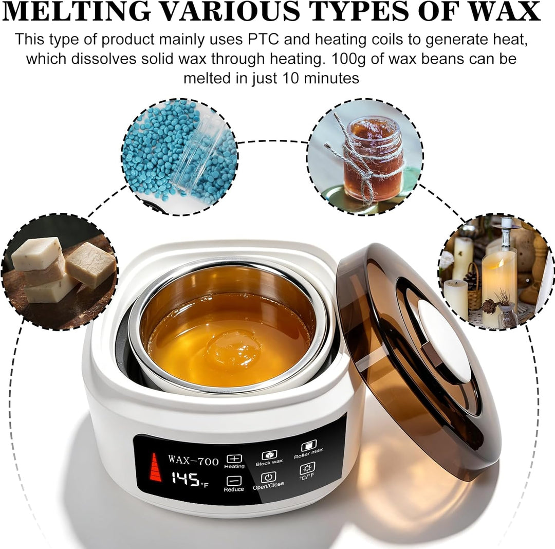 500 ML Wachswärmer, Waxing Set, Warmwachs Haarentfernung, Wax Maschine Wachswärme, Automatische Temp