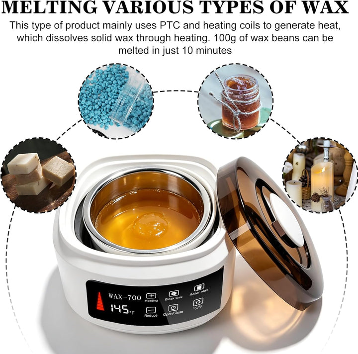 500 ML Wachswärmer, Waxing Set, Warmwachs Haarentfernung, Wax Maschine Wachswärme, Automatische Temp