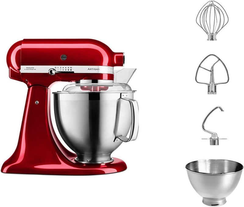 Kitchenaid 5KSM185PSECA 4,8l Küchenmaschine Artisan, Liebesapfelrot Red, Red