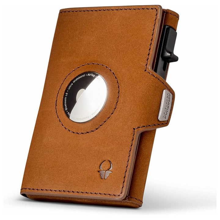 DONBOLSO Wallet Air | Slim Wallet mit Apple AirTag Fach | Hochwertiges Kreditkartenetui aus Echtlede