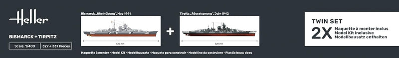 heller - 1/400 Bismarck + Tirpitz Twinsethel85078