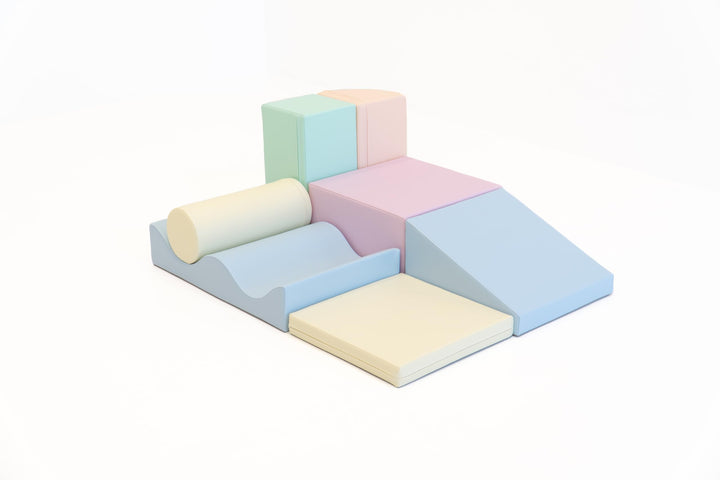 IGLU SOFT PLAY Discoverer 7er XXL Kletterbausteine & Schaumstoff-Bausteine Softbausteine Set für Kin