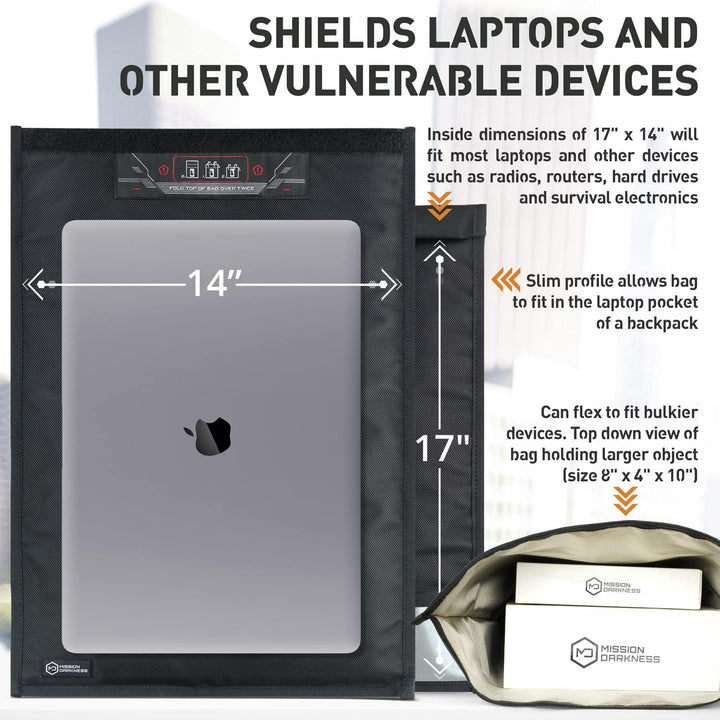 Mission Darkness Faraday-Tasche ohne Fenster für Laptops // Geräteabschirmung für Strafverfolgung un