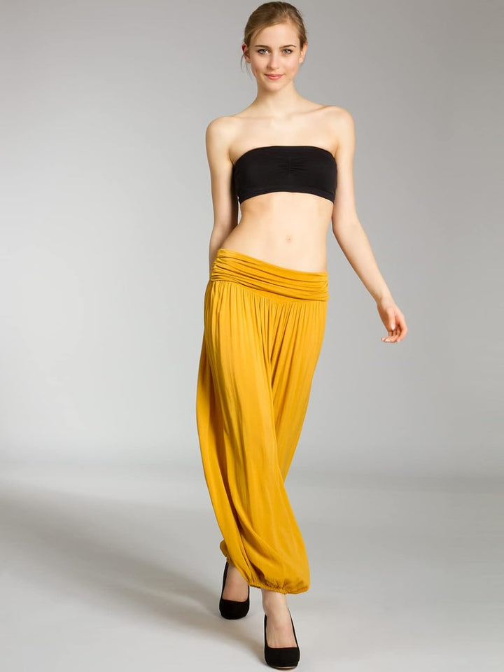 Caspar KHS035 leichte Damen Sommer Haremshose, Farbe:Curry, Mode Grösse:36