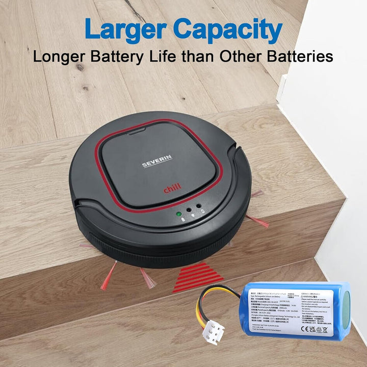 12,8V 2000mAh Ersatzakku, kompatibel mit Severin Chill RB7025 RB-7025, wiederaufladbarer LiFePO4-Akk