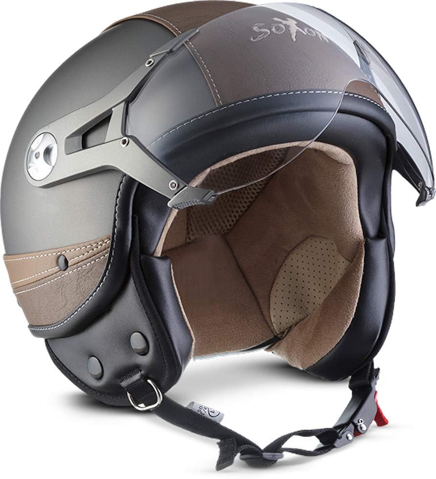 Soxon® SP-325 Urban „Titan“ · Jet-Helm · Motorrad-Helm Roller-Helm Scooter-Helm Moped Mofa-Helm Chop