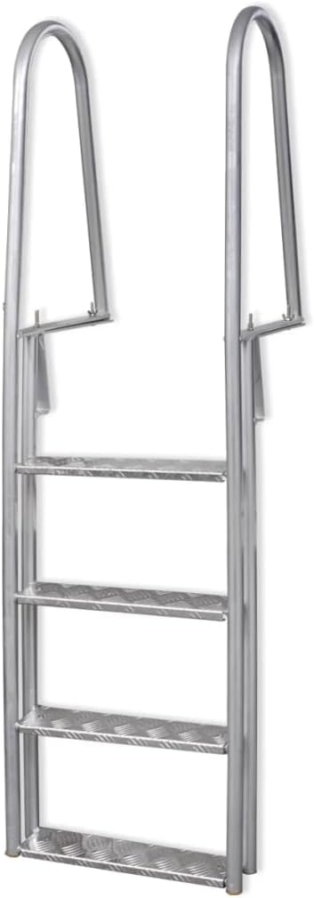 vidaXL Poolleiter 4 Stufen Aluminium 167cm Anlegeleiter Schwimmbad Leiter