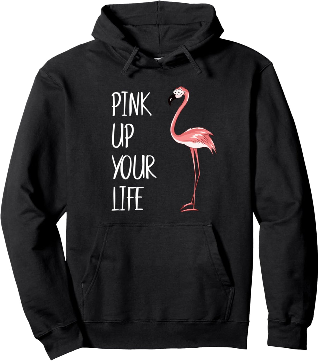 Pink Up Your Life Fancy Flamingo Lifestyle Pullover Hoodie