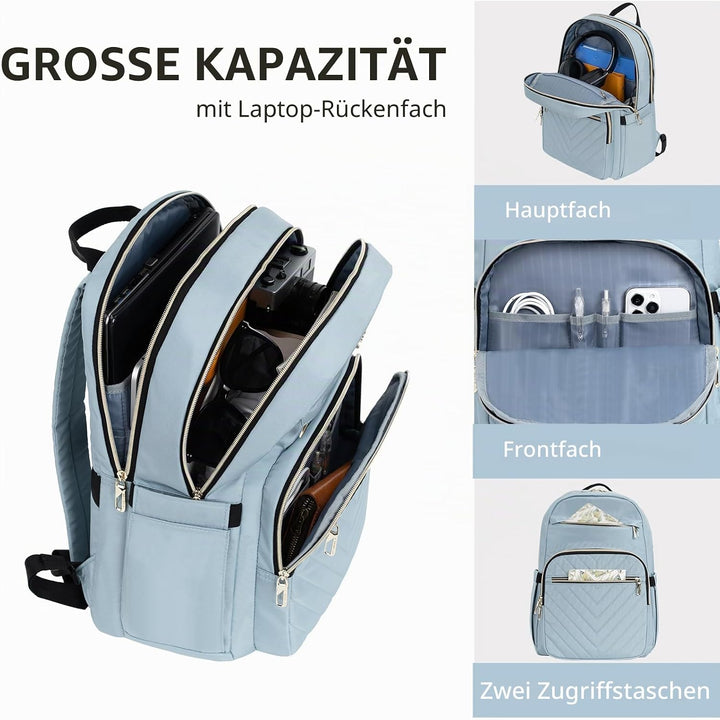 VANKEAN 15.6 Zoll Laptop Rucksack Damen, Hohe Schulrucksack Wasserdicht Damen Herren Arbeitstasche m