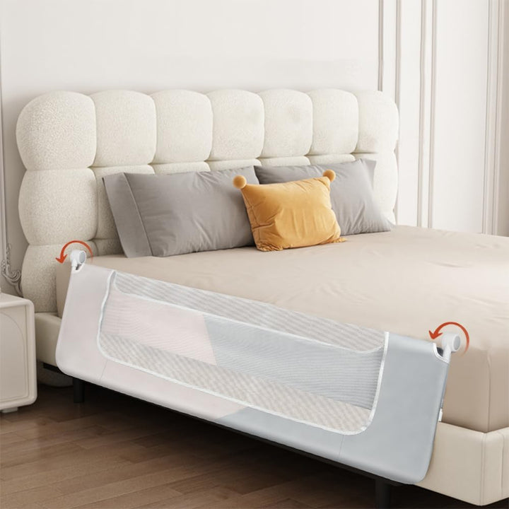OHMG Bettgitter für Babys, 150 cm, faltbar, Sicherheitsbarriere für Kinder, tragbar, Bettgitter für