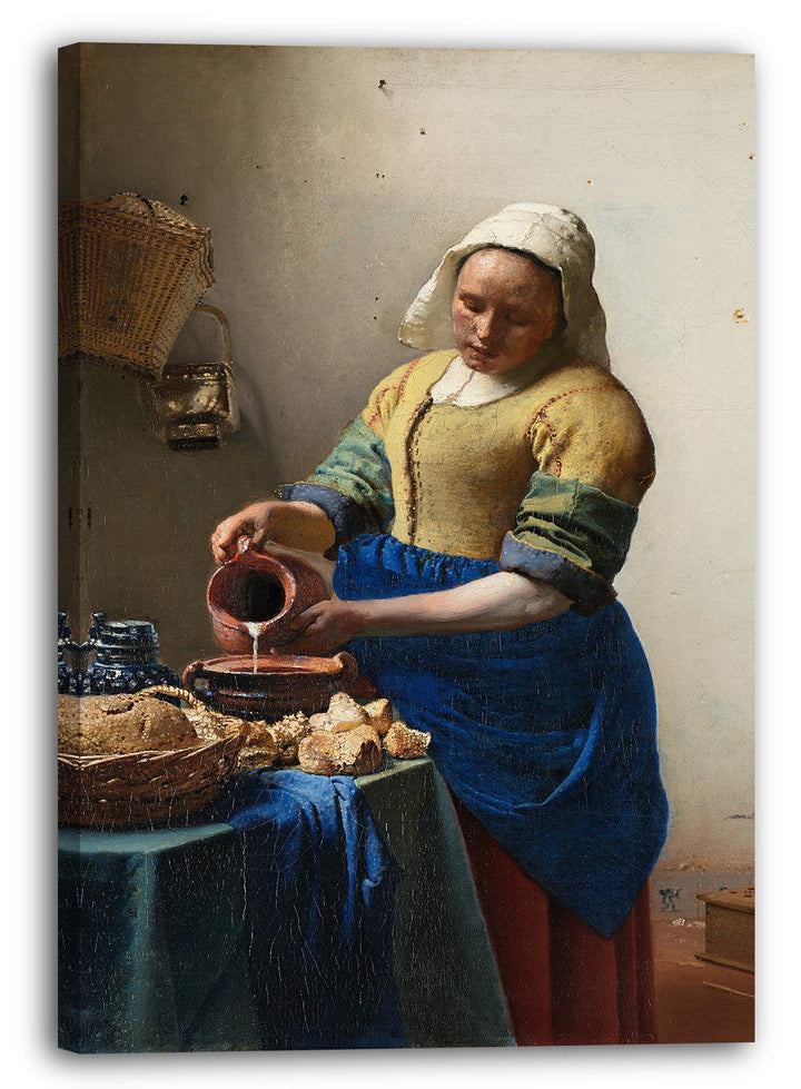 Printed Paintings Leinwand (80x120cm): Jan Vermeer - Das Milchmädchen (1658) 80x120 cm, 80x120 cm