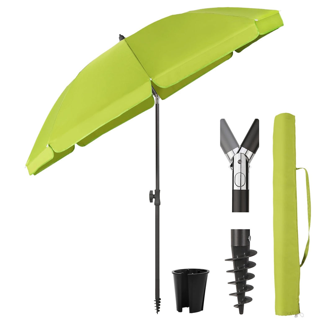 Sekey 160 cm Sonnenschirm Balkon mit Bodenhülse & Schutzhülle, Neigungs und Höhenverstellung, Sonnen