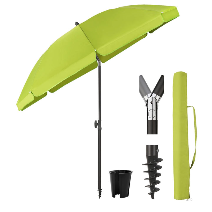 Sekey 160 cm Sonnenschirm Balkon mit Bodenhülse & Schutzhülle, Neigungs und Höhenverstellung, Sonnen