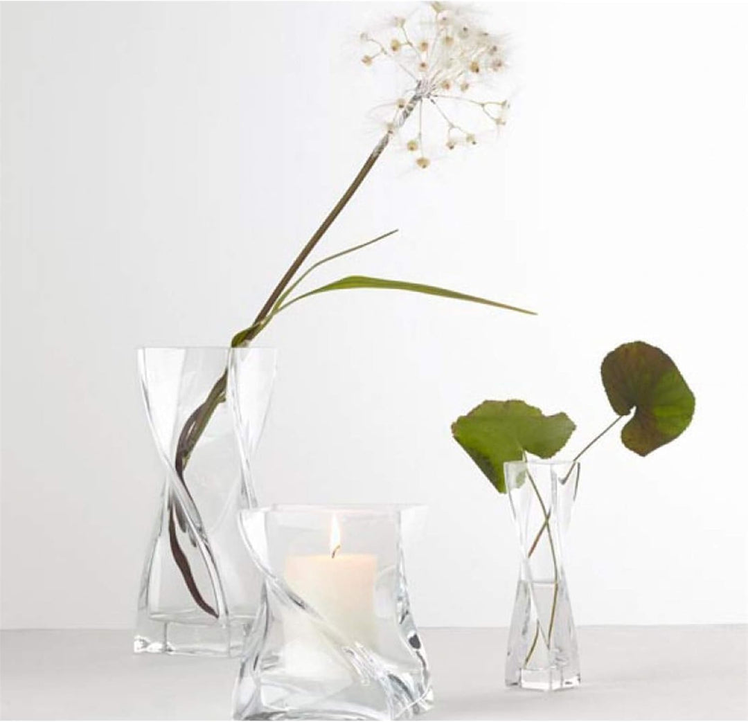 Leonardo Volare Vase, geschwungene dynamisch geformte Blumenwase mit massivem Eisboden, handgefertig