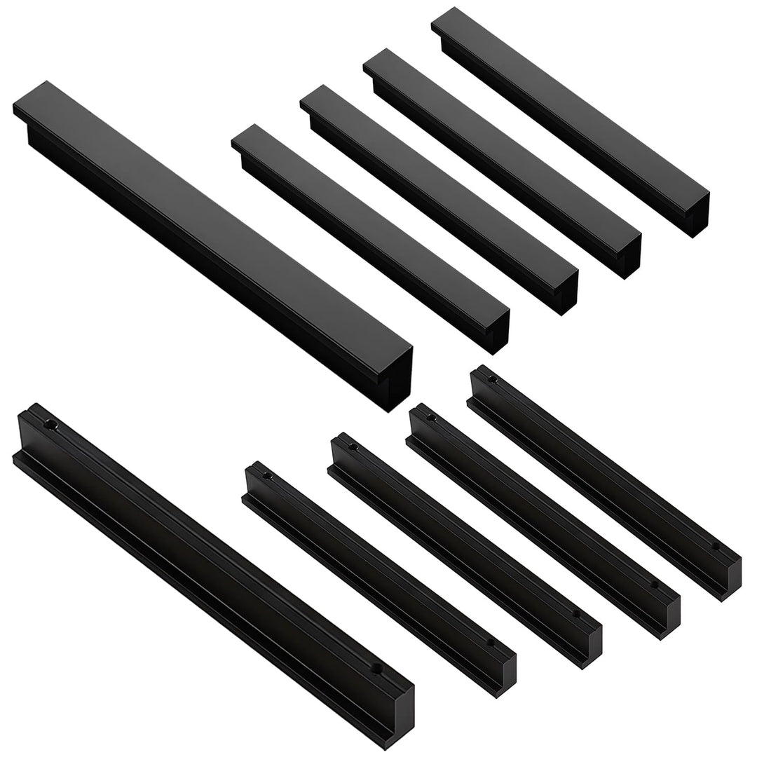 Qrity 10x Möbelgriffe Schwarz Lochabstand 128mm Türgriffe Küche Stangengriff Schrankgriffe Schublade