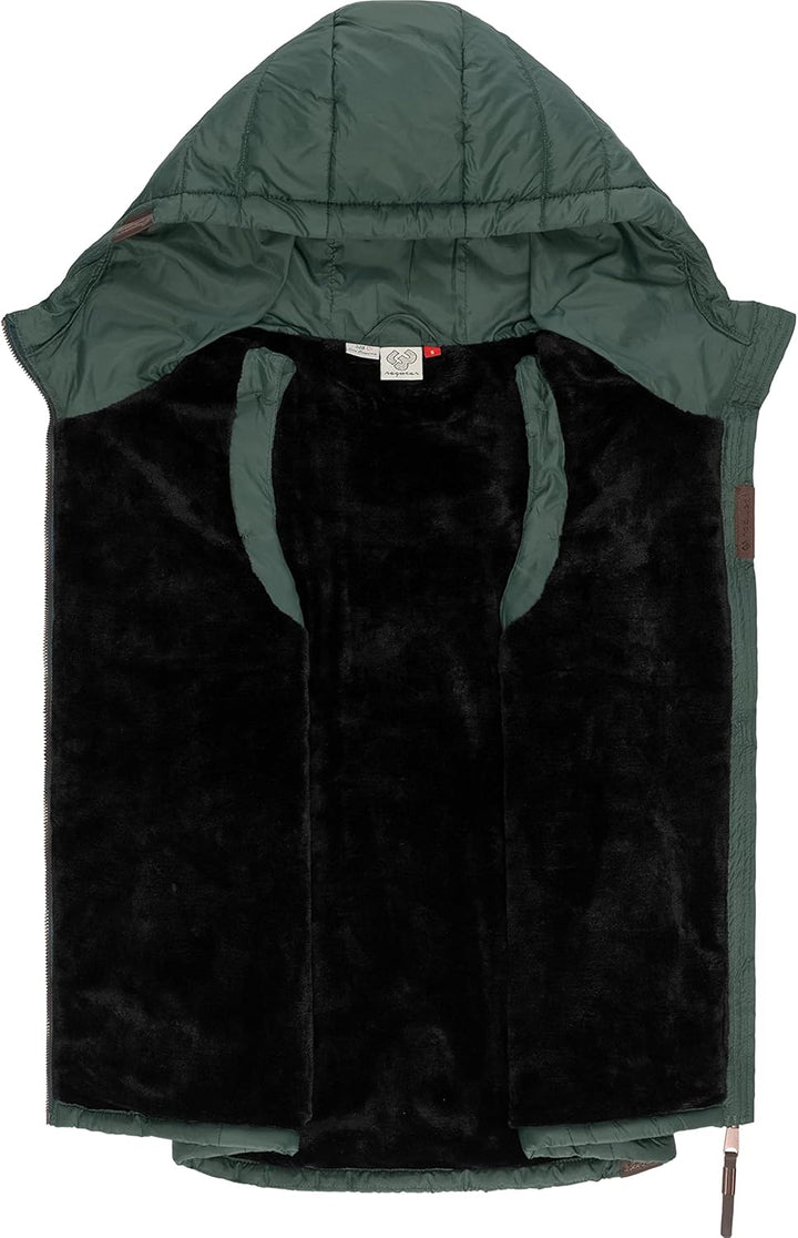 Ragwear Damen Winterjacke warme Steppweste mit Kapuze Lucinda Vest XS-XXL XL Dark Green, XL Dark Gre