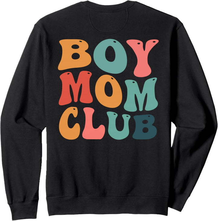 Groovy Boy Mom Club Retro Cool Moms Club vorne und hinten Sweatshirt