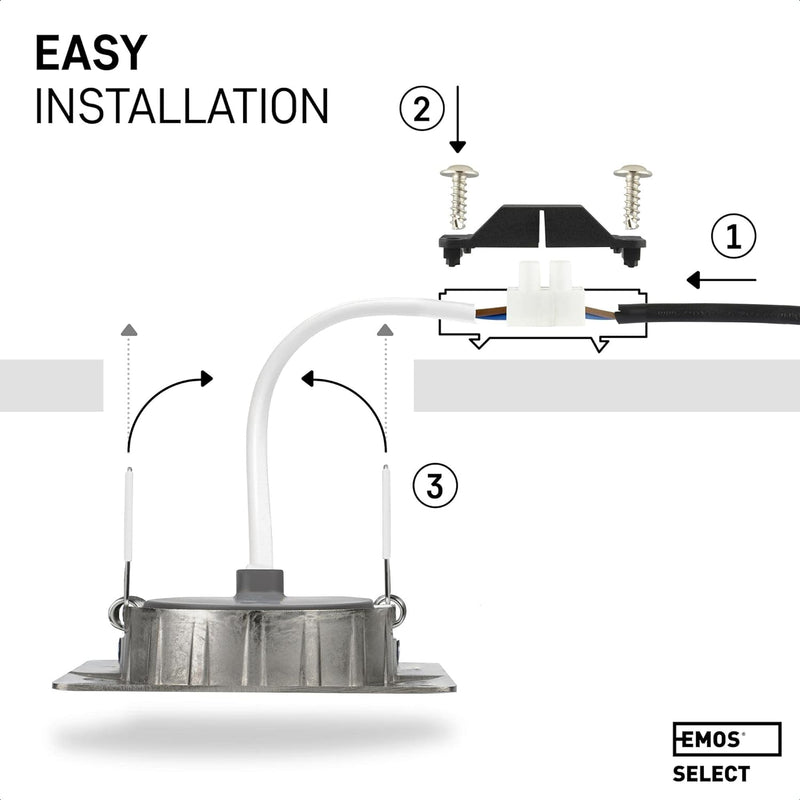 Emos LED Einbaustrahler 230V, 5W / 450lm, 50° schwenkbar, warmweiss 3000k | Einbaustrahler LED Spot