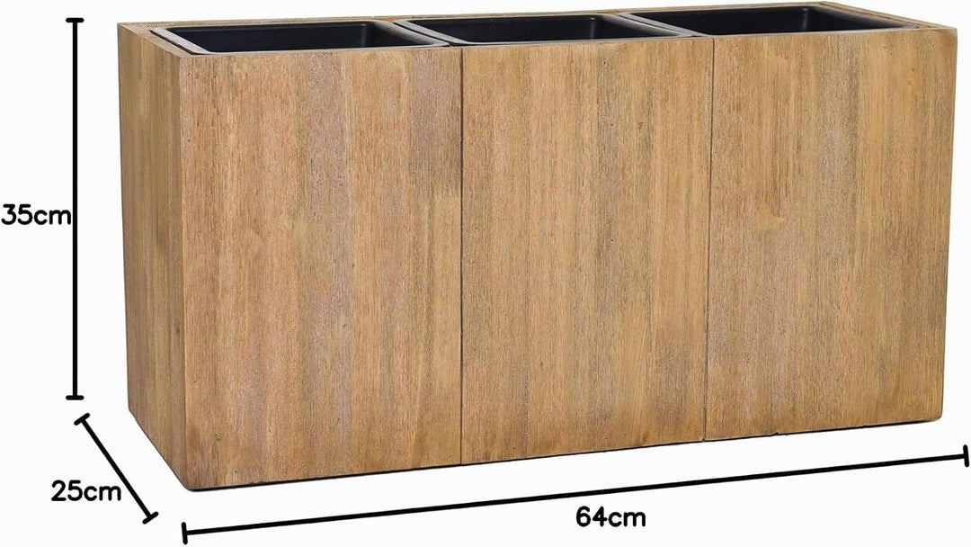 VIVANNO Pflanzkübel Pflanztrog Holz Maxi Braun (35x64x25), 35x64x25