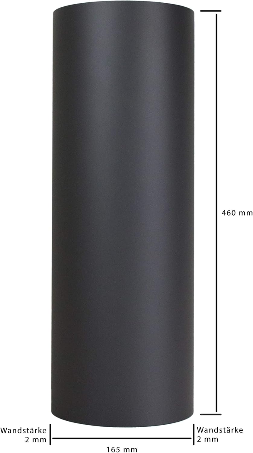 LANZZAS Ofenrohr Hitzeschutz/Thermoschild 460 mm, für den Durchmesser DN 130 mm, Farbe: gussgrau - w