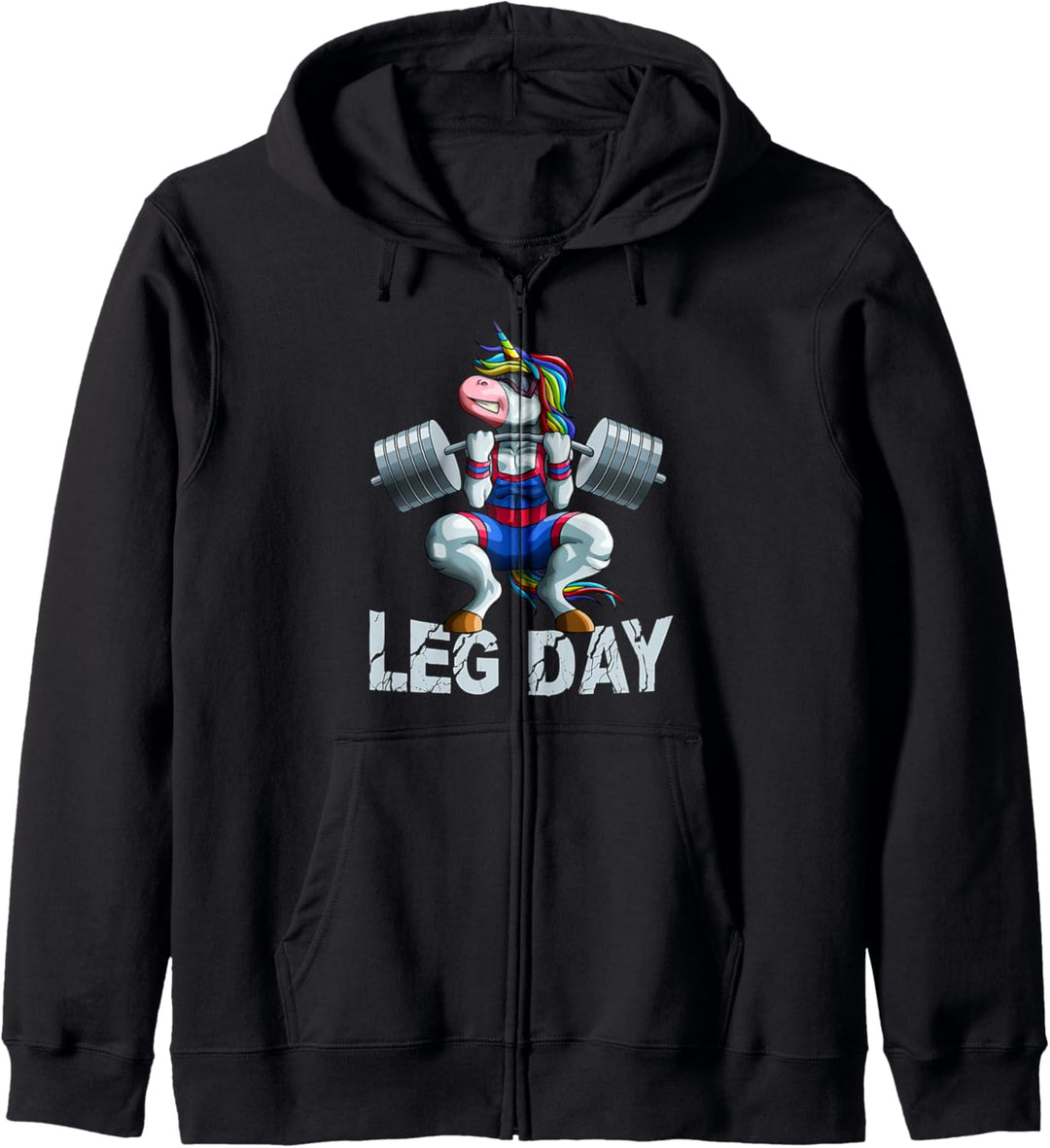 Leg Day Squat Unicorn Weight Lifter Barbell Gym Training Kapuzenjacke