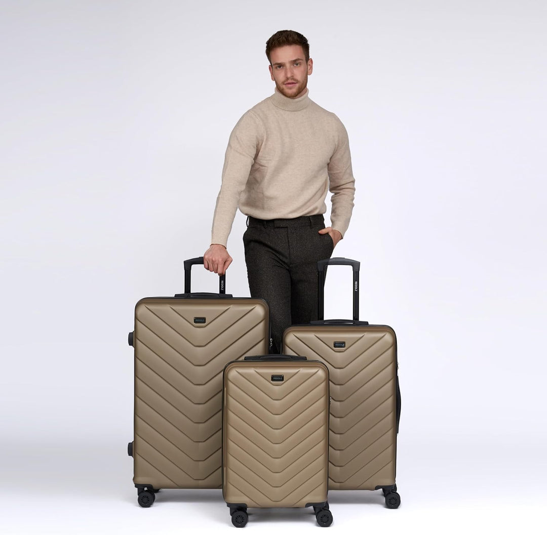 REDOLZ Hartschalen 3er Koffer-Set | Leichte Reise-Trolleys - hochwertiges ABS Material | Damen/Herre
