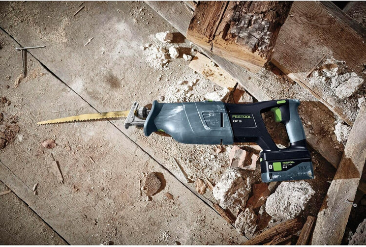 Festool Akku-Säbelsäge RSC 18 EB-Basic (mit Absaugvorrichtung, Säbelsägeblatt WOOD UNIVERSA), im Sys