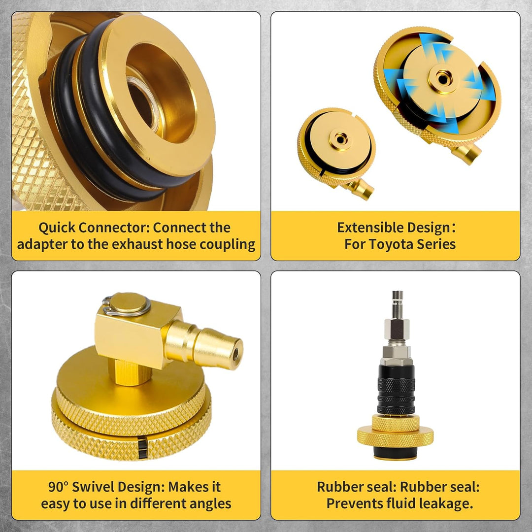 20-TLG Bremsenentlüftungsgerät Adapter mit 4 Quick Adapter, Bremsenentlüftungsadapter aus Metall für