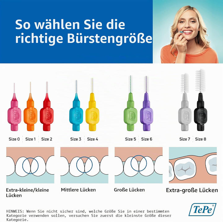 TEPE Interdentalbürsten Original ROT 0,5 mm, 25 Stück Rot/Ausflug, Einfarbig (Getaway Solids) 25 stü