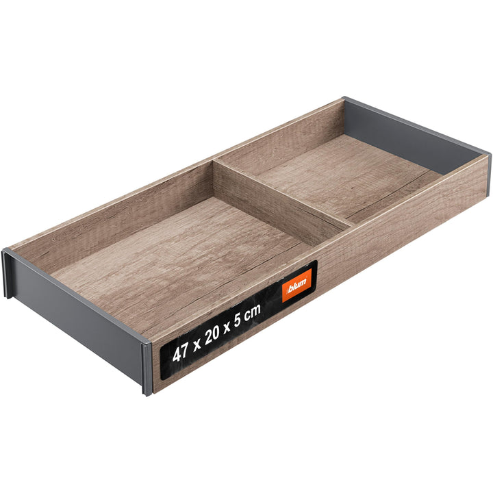 BLUM AMBIA-LINE Schubkastenrahmen breit, NL500mm, B200mm, Farbe: Nebraska Eiche