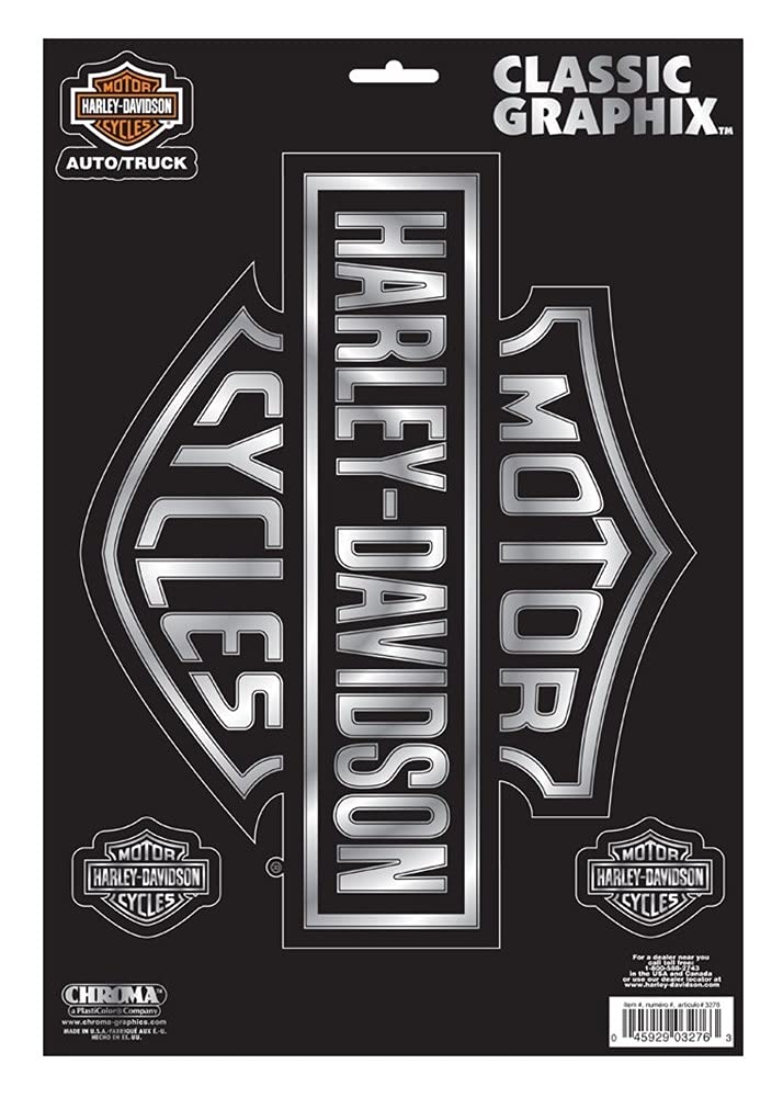 Harley-Davidson Aufkleberset Bar & Shield Classic Emblem, Aufkleberset Bar