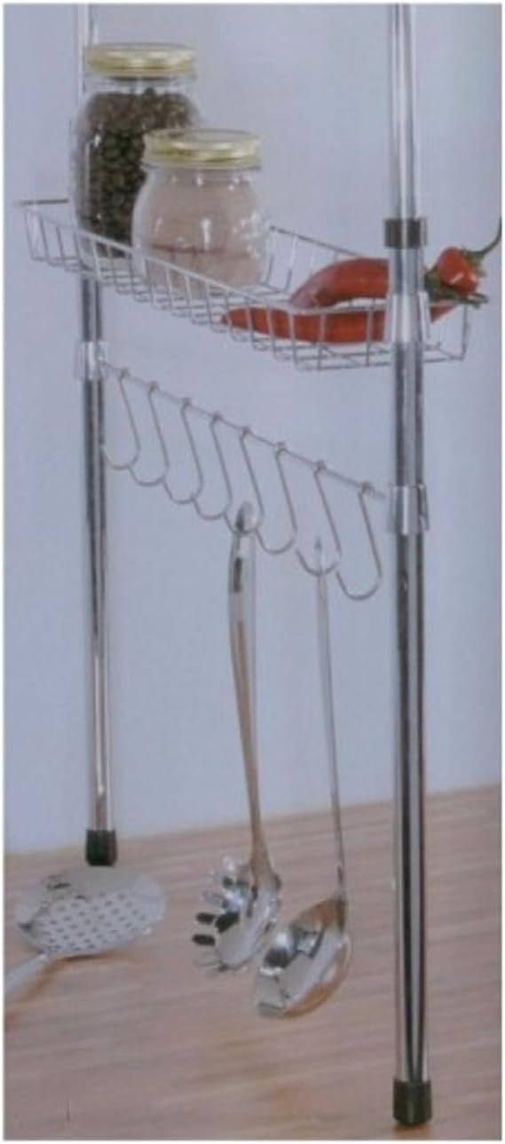 Teleskop-Küchenregal, Metall, verchromt, 50 x 12 x 80 cm, 2-Einheiten
