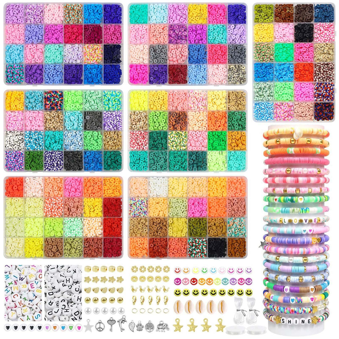 BIBOKLTIY 168 Farben Clay Perlen 20860pcs Perlen Zum Auffädeln 6mm Polymer Clay Perlen Armbänder Sel