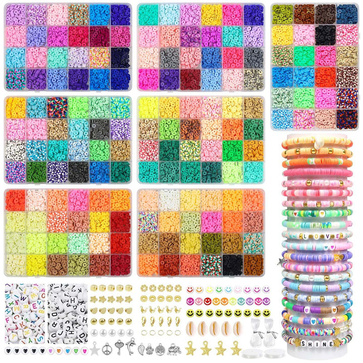 BIBOKLTIY 168 Farben Clay Perlen 20860pcs Perlen Zum Auffädeln 6mm Polymer Clay Perlen Armbänder Sel