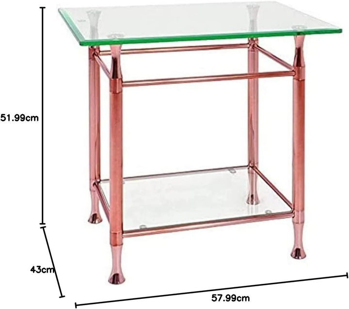 HAKU Möbel Beistelltisch, Metall, kupfer, B 58 x T 43 x H 52 cm 58 x 43 x 52 cm, 58 x 43 x 52 cm