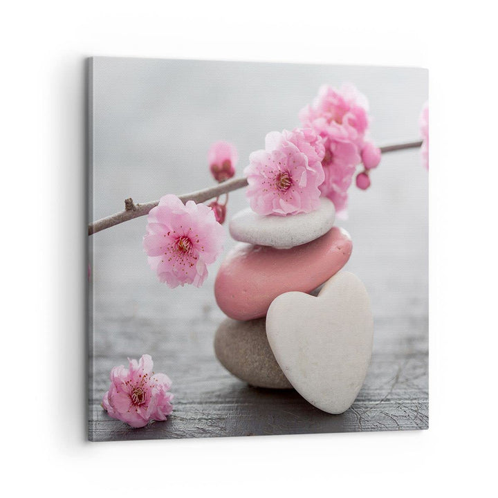 Bilder auf Leinwand Yoga weiblich Blume Gesundheit Leinwandbild 60x60cm Wandbilder Dekoration Wohnzi