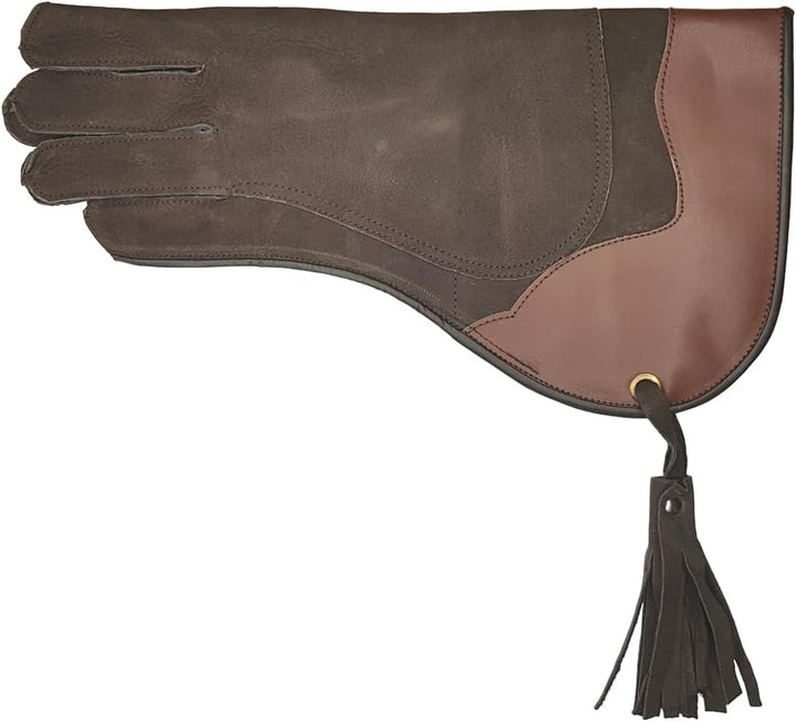 VlaMiTex J54 Falknerhandschuh für Falken und Habichte Greifvögel Handschuh aus Leder Braun, S