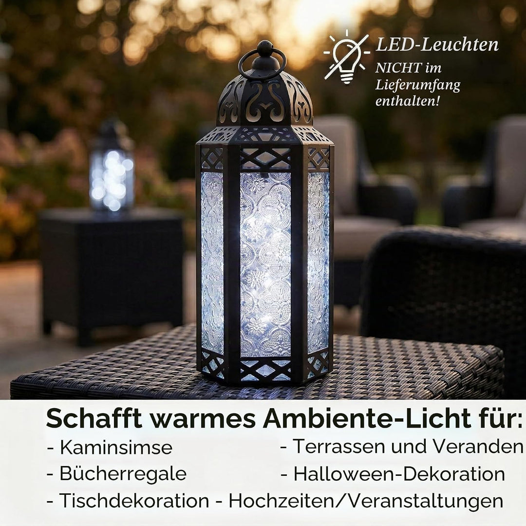 Vela Lanterns Marokkanische Lampenlaterne, dekorativer Kerzenhalter für Innen- und Aussenbereich, He